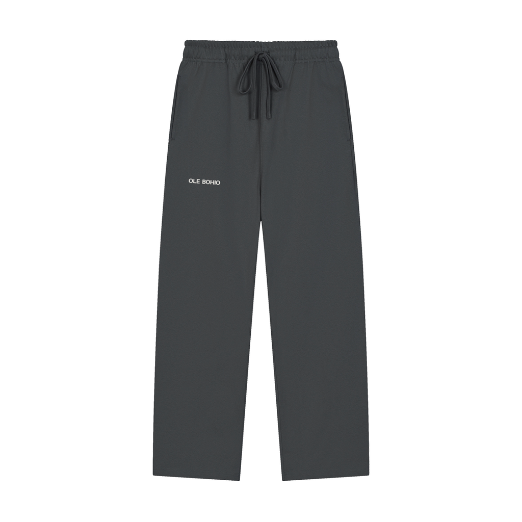 Solid Color Straight-Leg Sweatpants