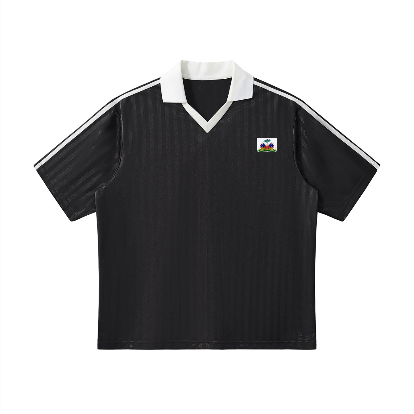 Contrast Collar Striped Soccer Jersey