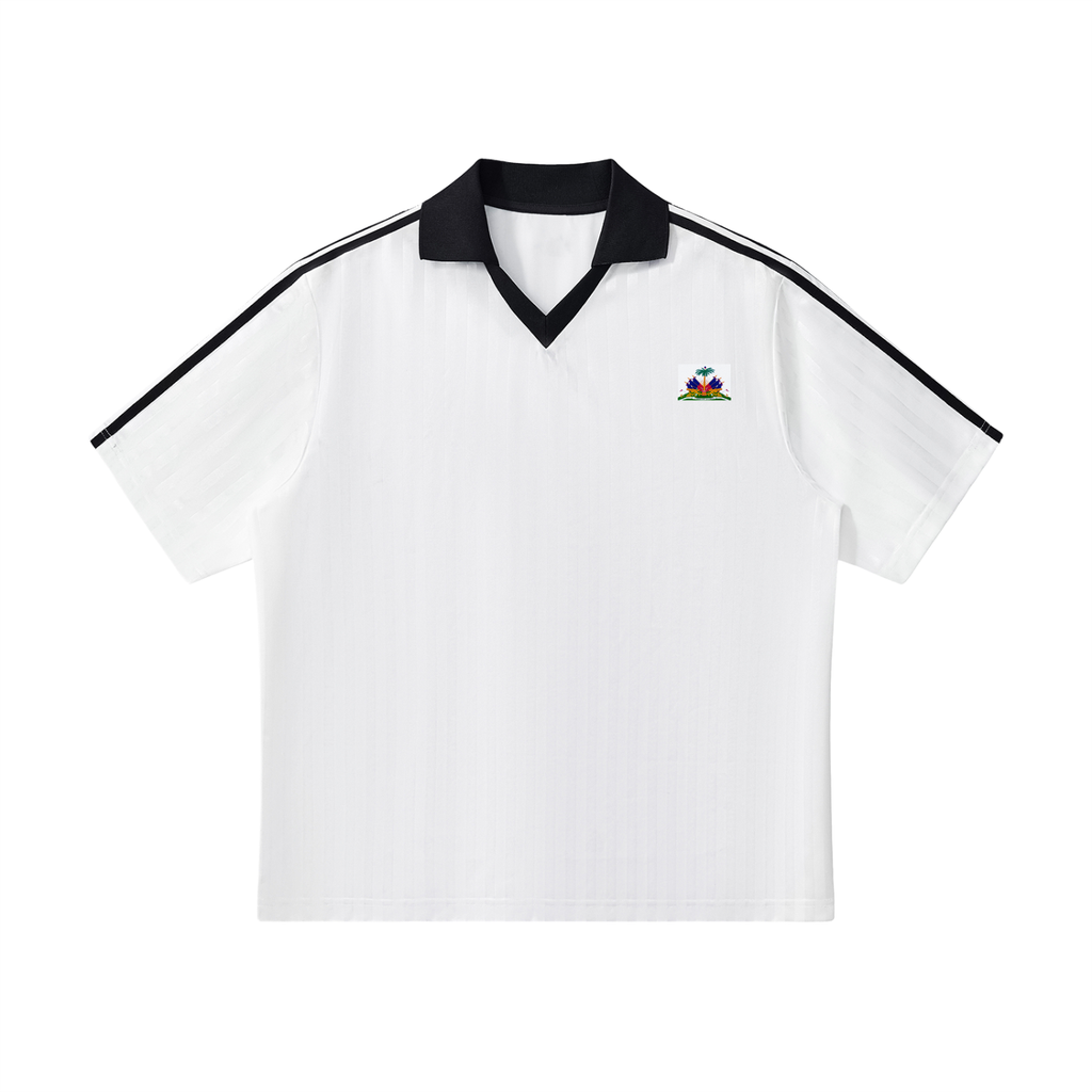 Contrast Collar Striped Soccer Jersey