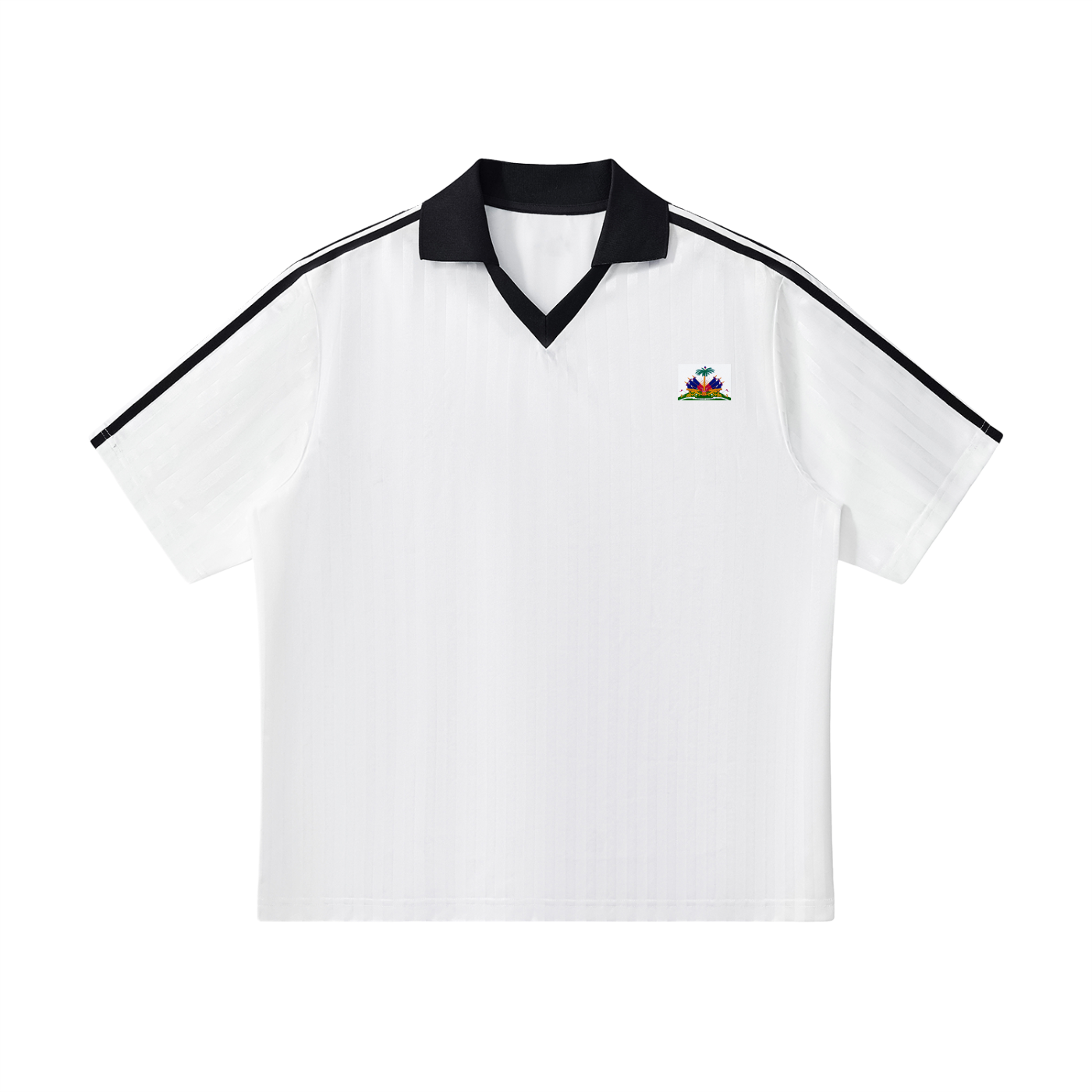 Contrast Collar Striped Soccer Jersey