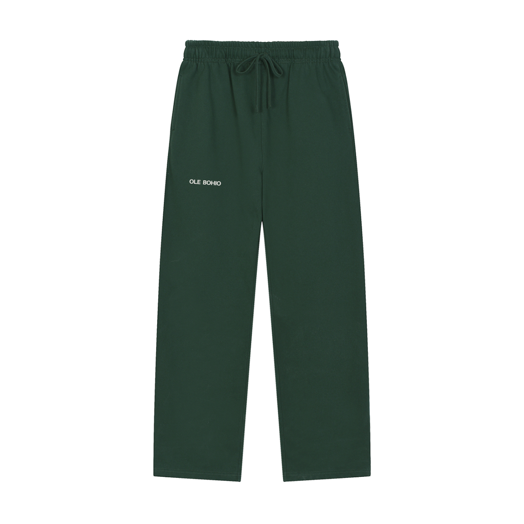 Solid Color Straight-Leg Sweatpants