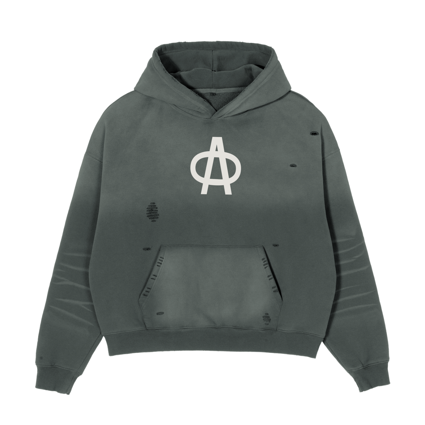 Frayed Sunfade Boxy Fleece Hoodie